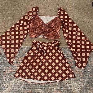 vintage inspired skirt & top set